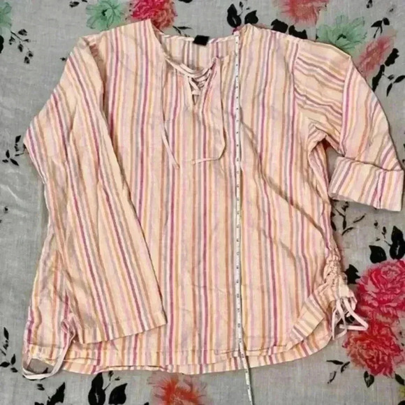 Vintage Gap Boho Pastel Striped Shirt‎ Women's Size XL - Picture 3 of 5